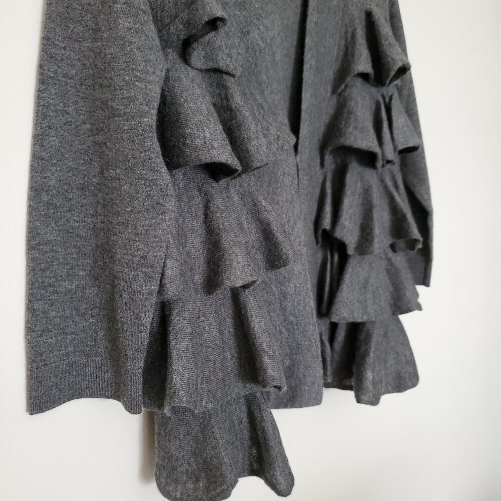 NEW Autumn Cashmere 100% Cashmere Ruffle Front Cardigan S - Picture 3 of 7